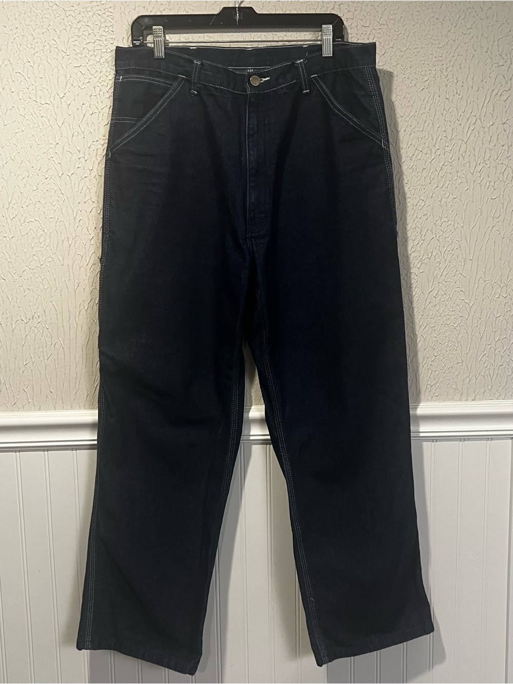 Vintage Roebucks Dark wash hammer loop carpenter style work jeans size 36 x 30